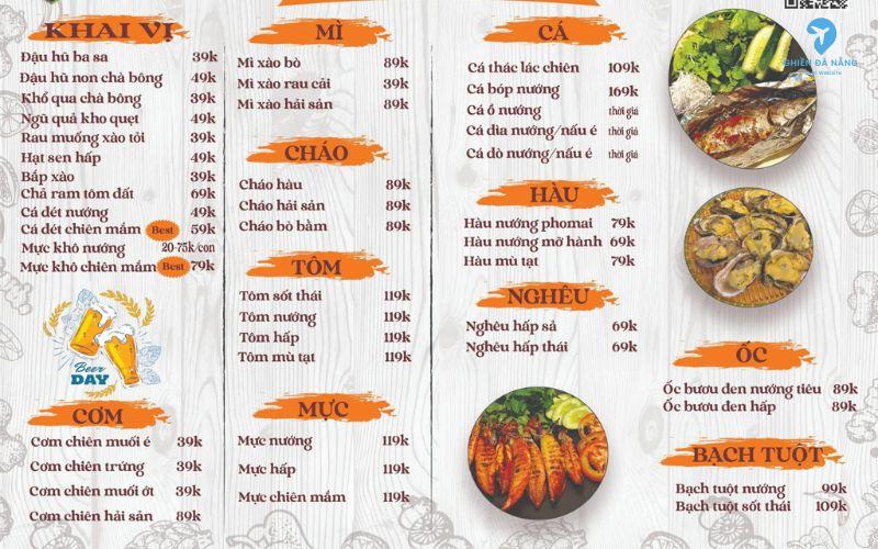 Thực đơn Toxic Quán đa dạng với đồ ăn ngon