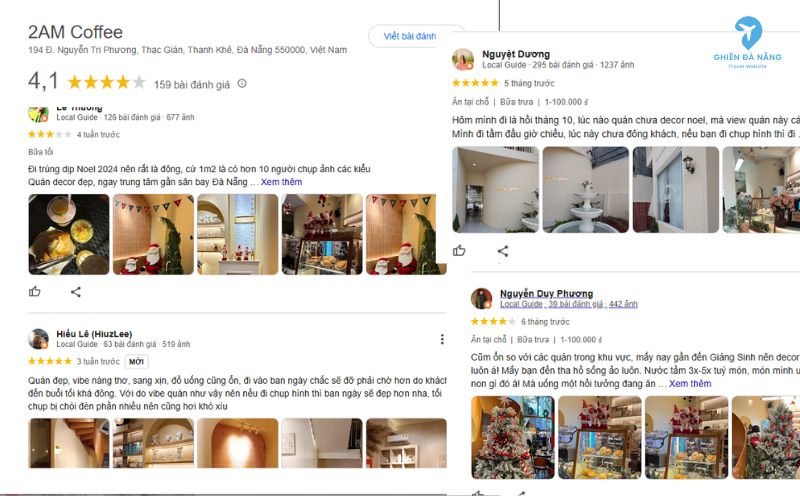 Những đánh giá khách quan từ khách hàng trên google map về 2AM Coffee
