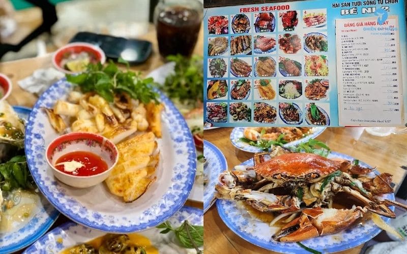 Thực đơn và giá tại Hải Sản Bé Ni 2 Đà Nẵng