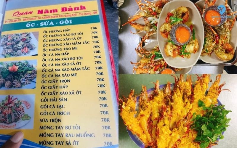 Thực đơn và giá tại Hải sản Năm Đảnh Đà Nẵng