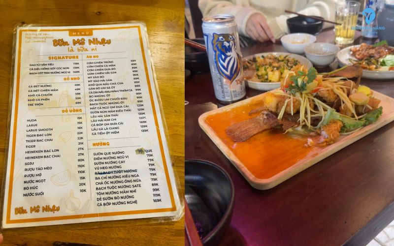 Menu Bữa Mô Nhậu phong phú, giá cả phải chăng