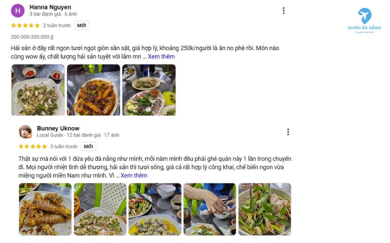 Một số đánh giá của khách hàng về Quán nhậu A Xữ Đà Nẵng