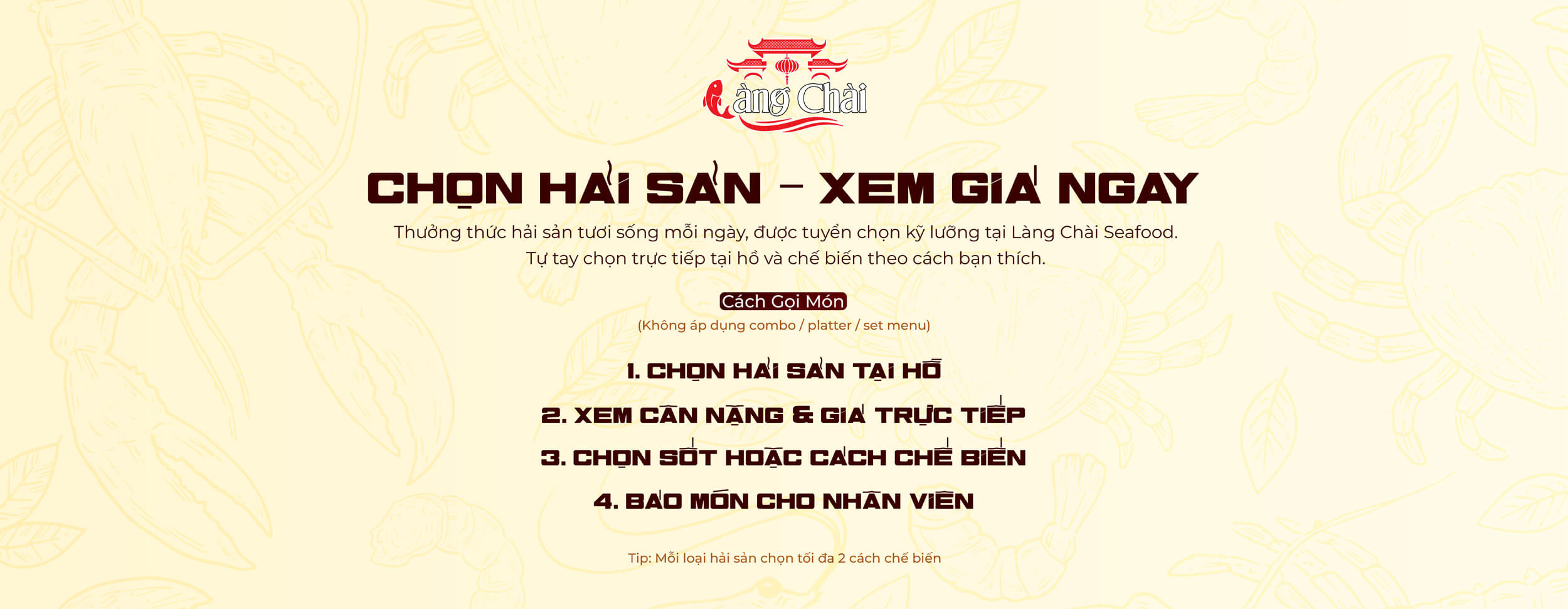 Lựa chọn hải sản tươi sống tại Làng Chài Seafood