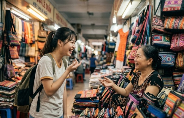 Sự thân thiện và nồng hậu của tiểu thương là điểm cộng lớn thu hút du khách.