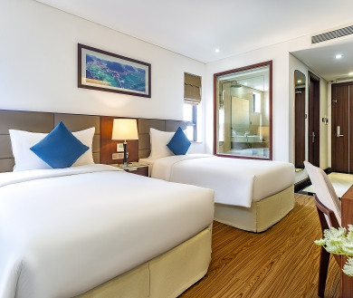 Phòng Deluxe Twin với tầm nhìn ra biển