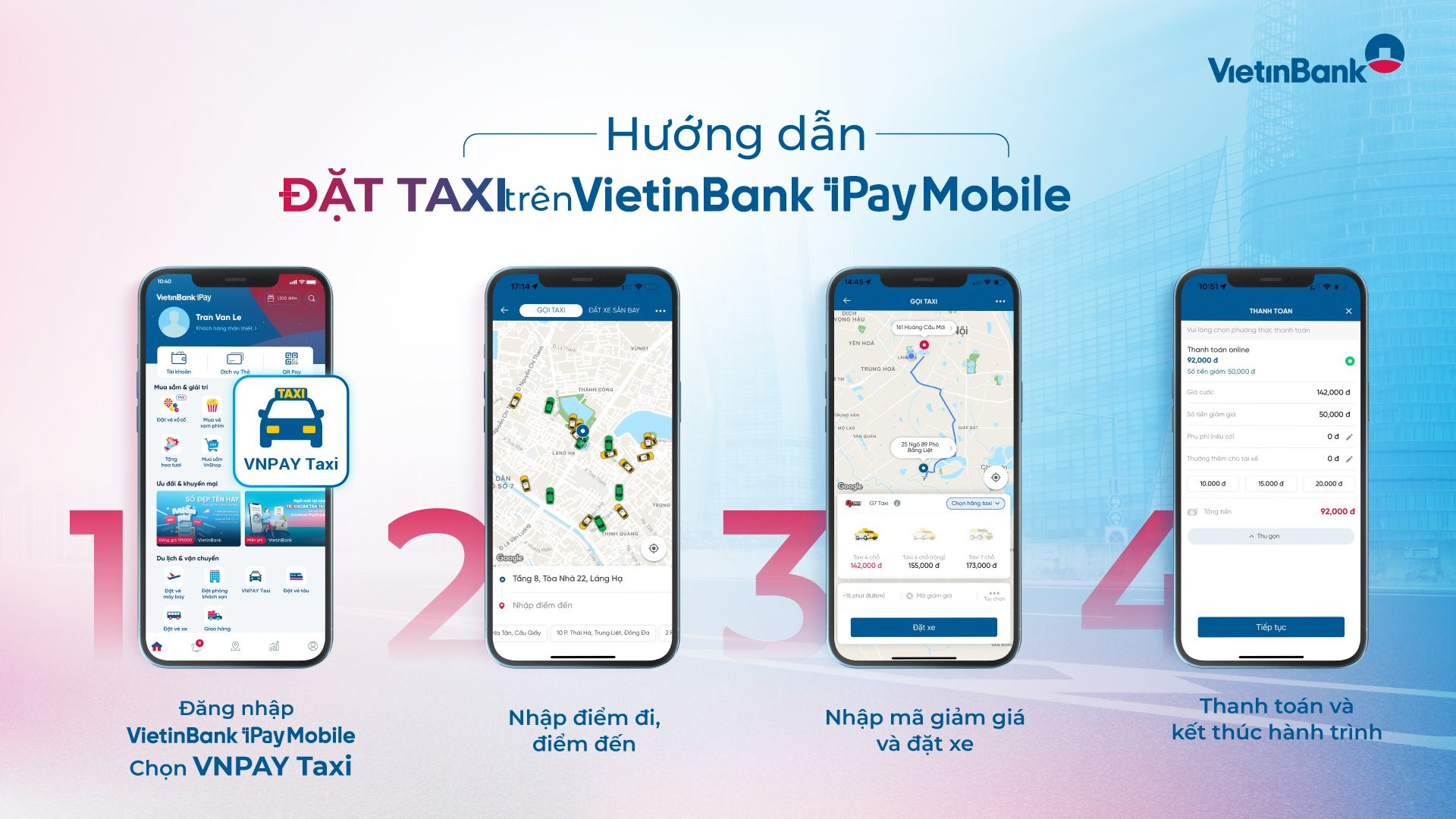 Hướng dẫn gọi Taxi trên ví VNPAY và ứng dụng ngân hàng