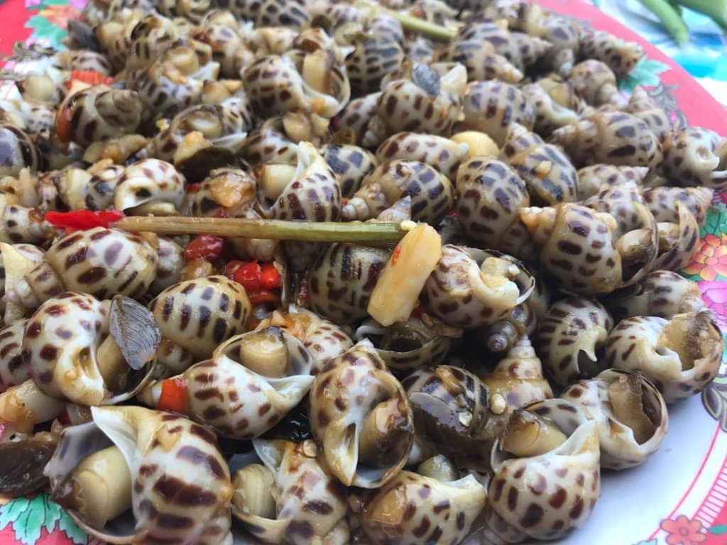 Món ốc thơm ngon được chế biến tại quán nhậu hải sản Bé Ni